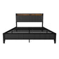 Bed With Charging Station, American Design Upholstered Headboard, Metal Platform