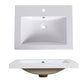 Bathroom Vanity Top With Integrated Sink, Center Basin, 1 Piece Countertop With Pre Drilled Faucet Hole - Glossy White