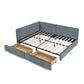 Elegant Storage Upholstered Tufted Bed Frame With Backrest And Armrests