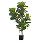 41" Tall, Artificial Plant, Fiddle Tree, Indoor, Faux, Fake, Floor, Greenery, Potted, Real Touch, Decorative - Green / Black