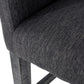 Levison - Set of 1 - 26" Upholstered Counter Stool in Charcoal Gray Fabric with Rubberwood Frame