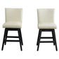 Upholstered Swivel Bar Stools High Back (Set of 2) - Cream White