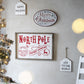 Iron / Wood North Pole Trading Company Wall Sign, For Christmas Holiday Table Wall Decor - White / Red