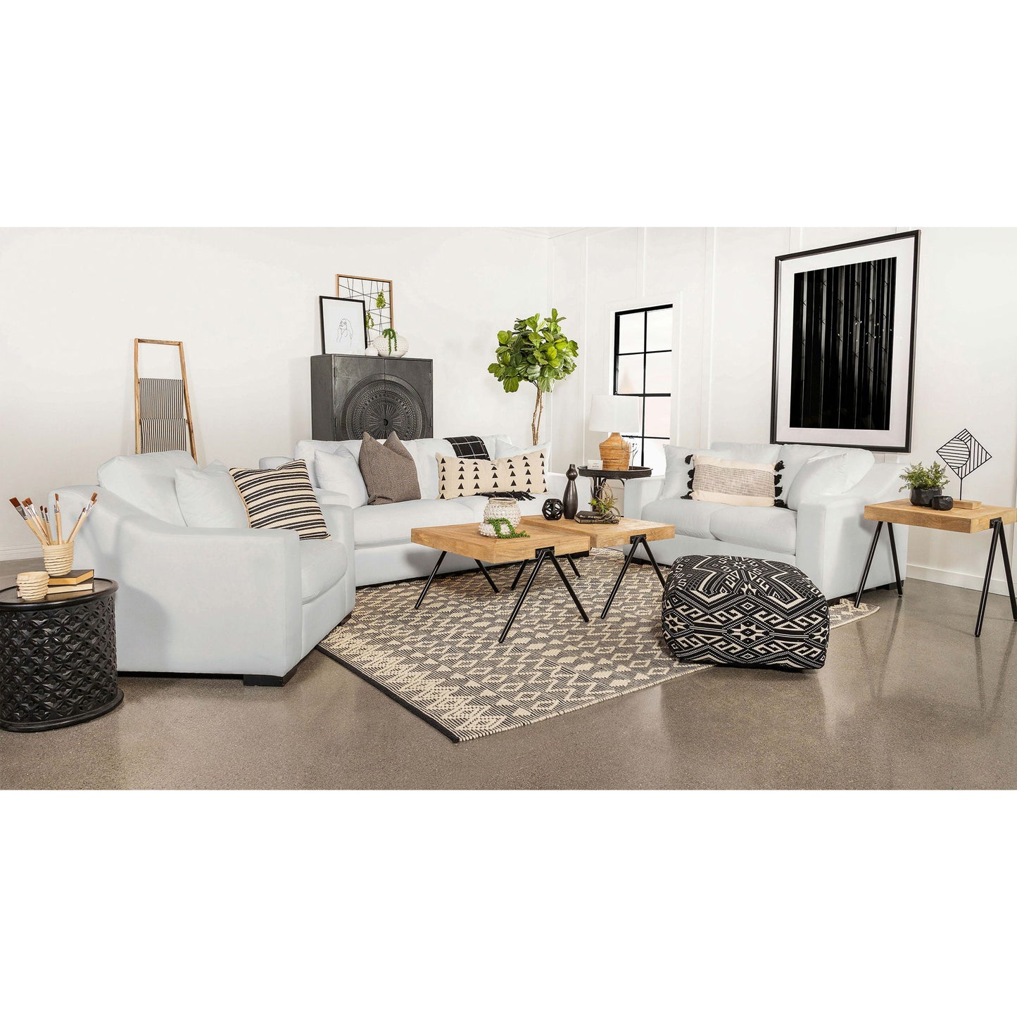 Chelan - Upholstered Track Arm Sofa Set With Curved Arms