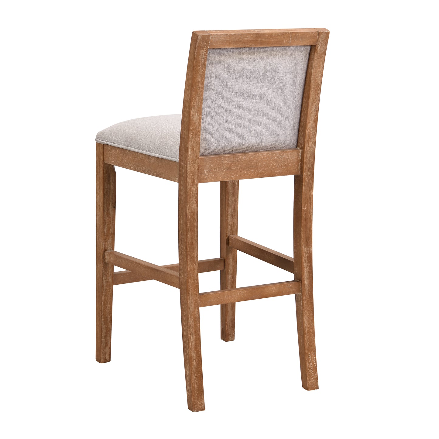 Montague - Set of 2 - 24" Retro Bar Stools with Rubberwood Frame and Upholstered Fabric Cushions, Classic Espresso Design