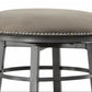 Hiaven - Set of 2 - 30" Dark Gray Wood Backless Swivel Bar Stools with Upholstered Seats