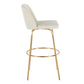 Toriano - Contemporary Fixed Height Barstool Swivel With Round Footrest (Set of 2) - Cream