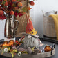 Sitting Gnome With Maple Leaf On Hat, For Holiday Harvest Festival Fall Festival & Thanksgiving Table Decorations (Set of 2) - Orange Multi