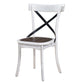 2 Pieces Set Dining Side Chair Rustic Modern Farmhouse Design Retro Design With Metal X Design - Antique Dark Oak / Antique White