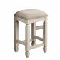 Console Table With 4 Stools - Antique White