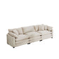 Mid-Century Modern 3 Seater Sectional Sofa With Arm And Throw Pillows