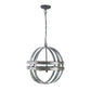 4 Light Galvanized Chandelier, Hanging Light Fixture With Adjustable Chain For Kitchen, Bulb Not Included - Gray
