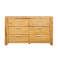 6 Drawer Dresser - Natural Wood / Brown