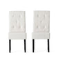 Carter - 5 Tuft Dining Chair With Button Tufted Backrest And Espresso Legs - Ivory