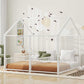 Metal Twin Size House Platform Beds 2 Shared Beds - Antique White