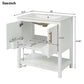 Elegant Bathroom Vanity With Ceramic Sink And Versatile Storage