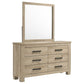 Sansome - 6 Drawer Dresser With Mirror - Oak