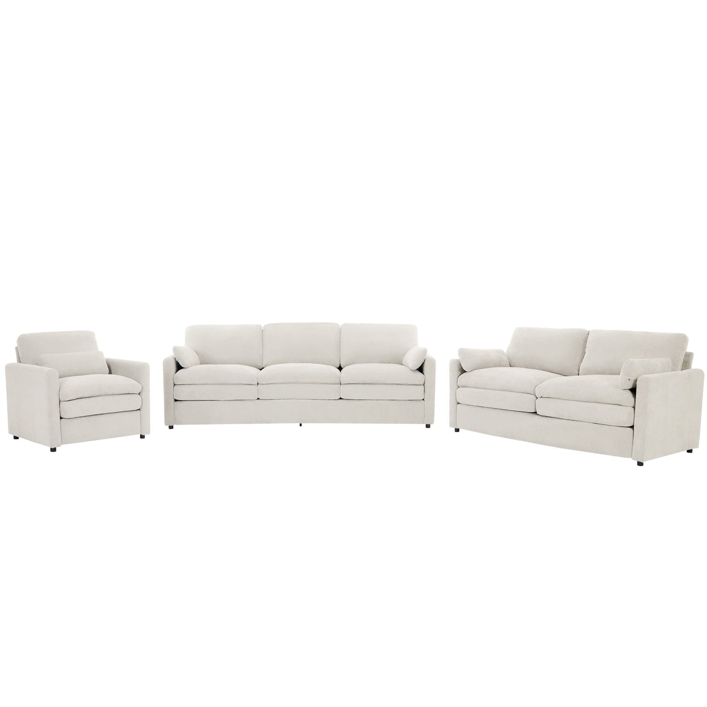 Cozy Upholstered Sofa Set For Living Room
