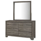 Funston - 6 Drawer Dresser With Mirror - Brown Oak