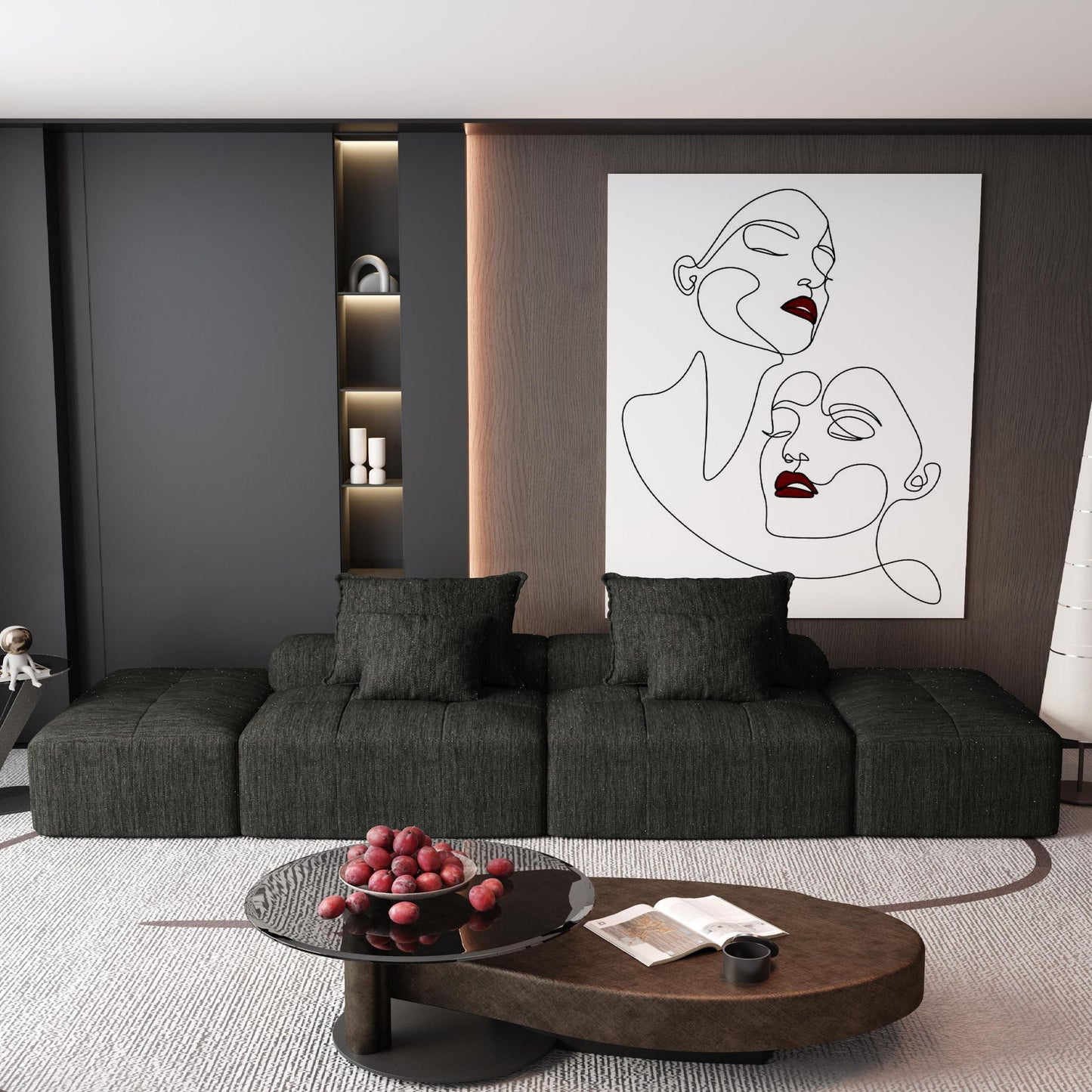 Modern Oversized Diy Combination, Modular Sectional Sofa With Pillows