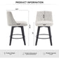 Swivel Bar Stools & Button Tufted Back (Set of 2)