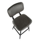 Foundry - Contemporary Barstool Zig Zag Stitching (Set of 2) - Black / Gray