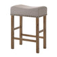 Valgris - Set of 2 - 28" Tan and Weathered Oak Counter Height Stools