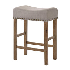 Valgris - Set of 2 - 28" Tan and Weathered Oak Counter Height Stools