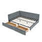Elegant Storage Upholstered Tufted Bed Frame With Backrest And Armrests