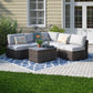Wicker Sectional Sofa With Cushions And Table