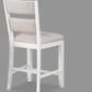 Suzanna - Set of 2 - 24" White Counter Stools with Ladder Back and Cream Cushioned Seats