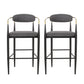 Upholstered Bar Stools With Backs For Kitchen Island (Set of 2)