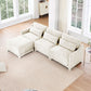 Stylish Sofa With Ottoman And Lumbar Pillows, Ergonomic Design