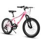 20" Children's Bicycle Shock Absorbing Front Fork 7 Speed V Brakes Mountain Tire Boys And Girls Kids Bike For Outdoor Adventure - Pink