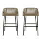 La Push - Outdoor Rope Barstool (Set of 2) - Black / Brown