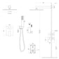 Dual Shower Head System With Square Rain Shower And Rough In Valve