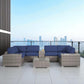 Modern Patio Rattan Sectional Set With Cushions