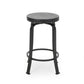 Hemlock - Set of 2 - 25" Black Swivel Counter Stools with Faux Wood Seat and High Back