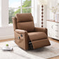 Manual Recliner, Swivel Rocking Chair With 8 Point Massage And Heating - Brown