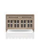 Power Ready - Buffet With Glass Cabinet Doors - Sand