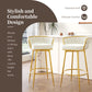 Stalbrook - Set of 2 - 31.5” Swivel Counter Height Bar Stools with Hand-Woven Backrest, Gold Metal Legs, Beige Upholstered Seats