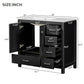 Bathroom Vanity With Ceramic Sink Combo, Abundant Storage Cabinet 2 Soft Close Doors And 5 Drawers
