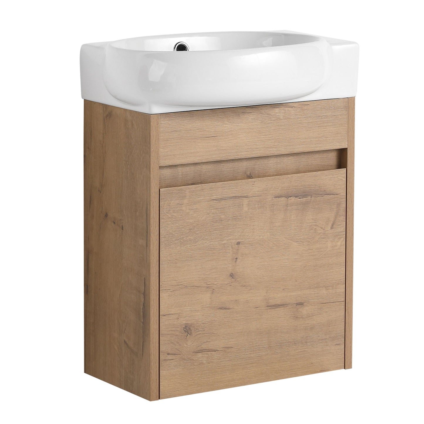Modern Bathroom Vanity With Ceramic Basin, Wall Mounted Floating Sink Combo, Storage Cabinet