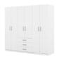 6 Doors Wardrobe Storage For Bedroom, With Big Drawers