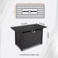 Outdoor Fire Pit Table With Lid - Black