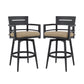 Outdoor Swivel Bar Chairs, 360 Degree Rotation, Ergonomic Backrest (Set of 2)