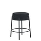 Helvett- Set of 2 -24"  Set Black Upholstered Round Bar Stools with High Resilience Foam-Tall Modern Dining Chairs for Kitchens & Bars