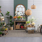 Farmhouse Round Wooden Round Coffee Table With Metal Legs - Black / Brown