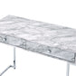 Tigress - Printed Faux Marble Top Writing Desk - White