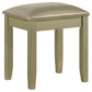 Emmeline - Set of 2 - 24" Glam Vanity Stool in Champagne Finish with Upholstered Padded Seat